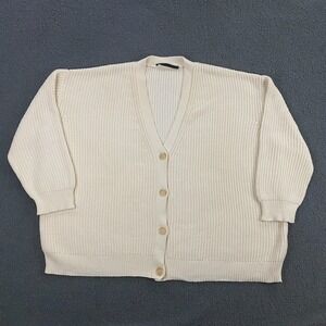 Jenni Kayne Cocoon Cardigan Sweater Womens 2XL Organic Cotton Oversized Ivory